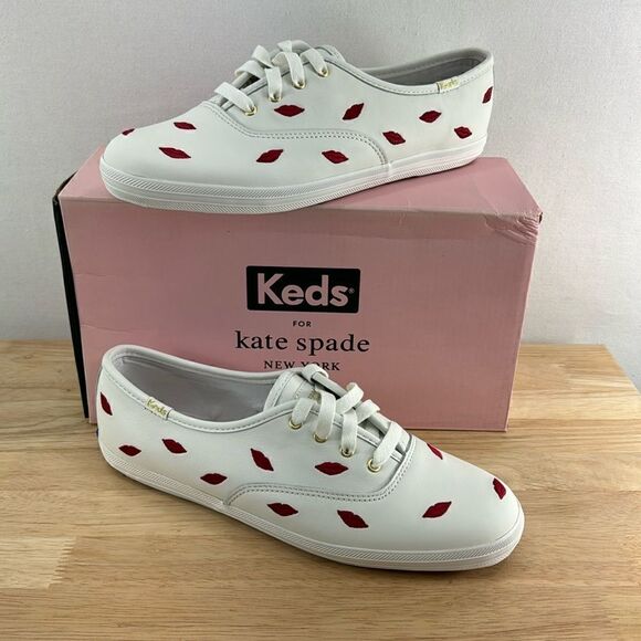 Keds X Kate Spade Champion KS Casual Sneakers- Ember White - Size 8.,5 M- NIB - Picture 1 of 9